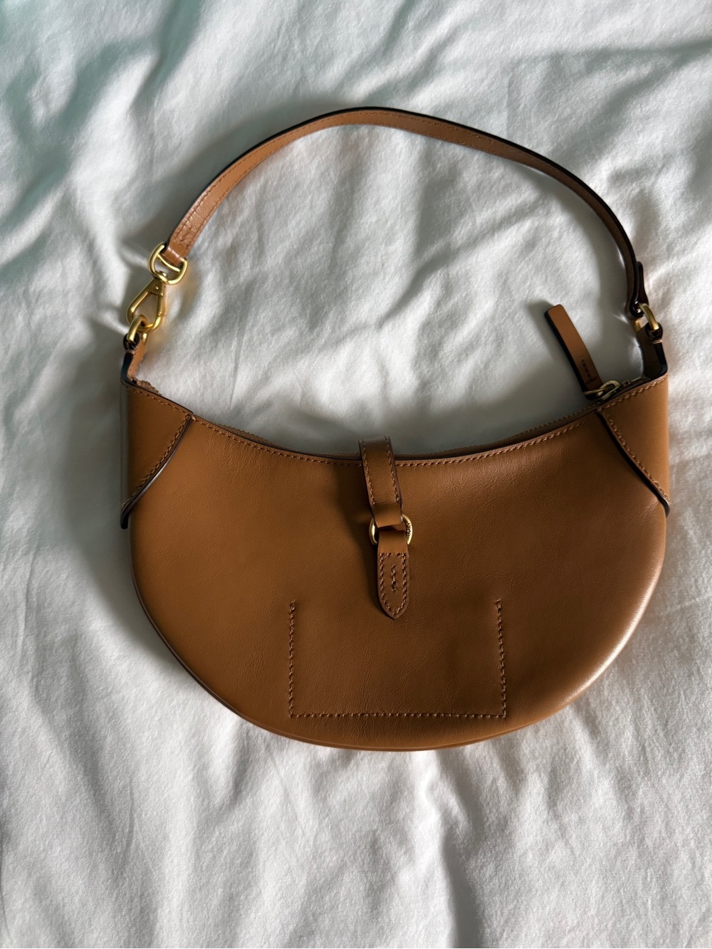 Polo Ralph Lauren Polo ID Calfskin Mini Shoulder Bag Tan Leather NWOT - Picture 2 of 8